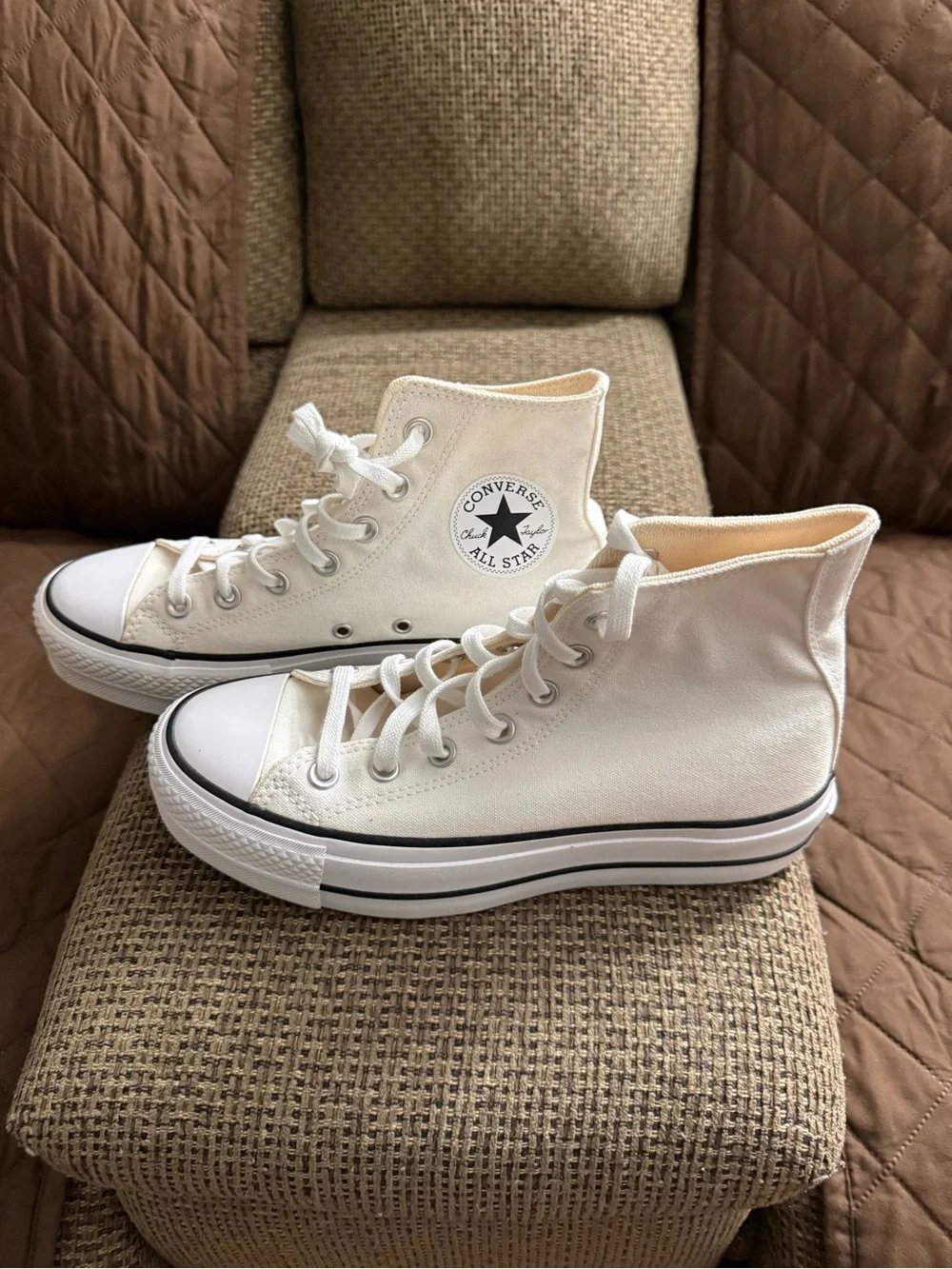 Converse Platform High Top Sneakers - Off-White Canvas